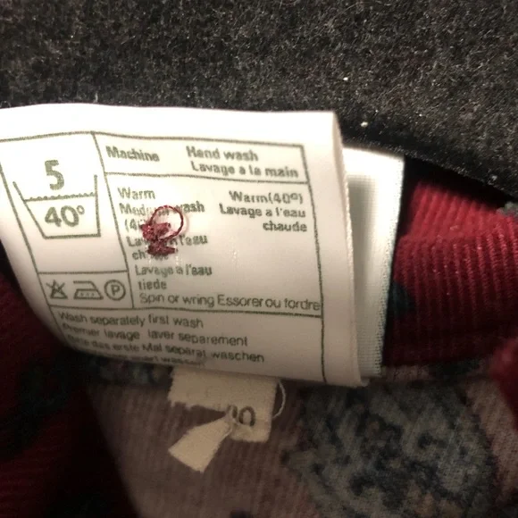 VintageLauraAshley CORDUROY Drop Waist FLORAL DRESS Button Sz10 Maroon/Teal EUC - Picture 6 of 6